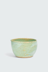 Handmade turquoise ceramic matcha bowl from Matcha Ready, perfect for mixing and serving matcha tea.