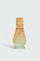 Matcha Ready bamboo matcha whisk holder in mint green, designed to hold and display matcha whisks elegantly.